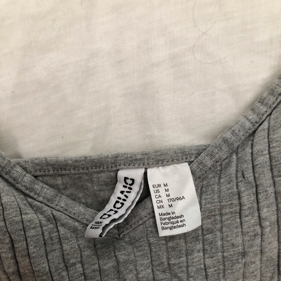 Grey Ribbed Crop Top - Picture 3 of 3